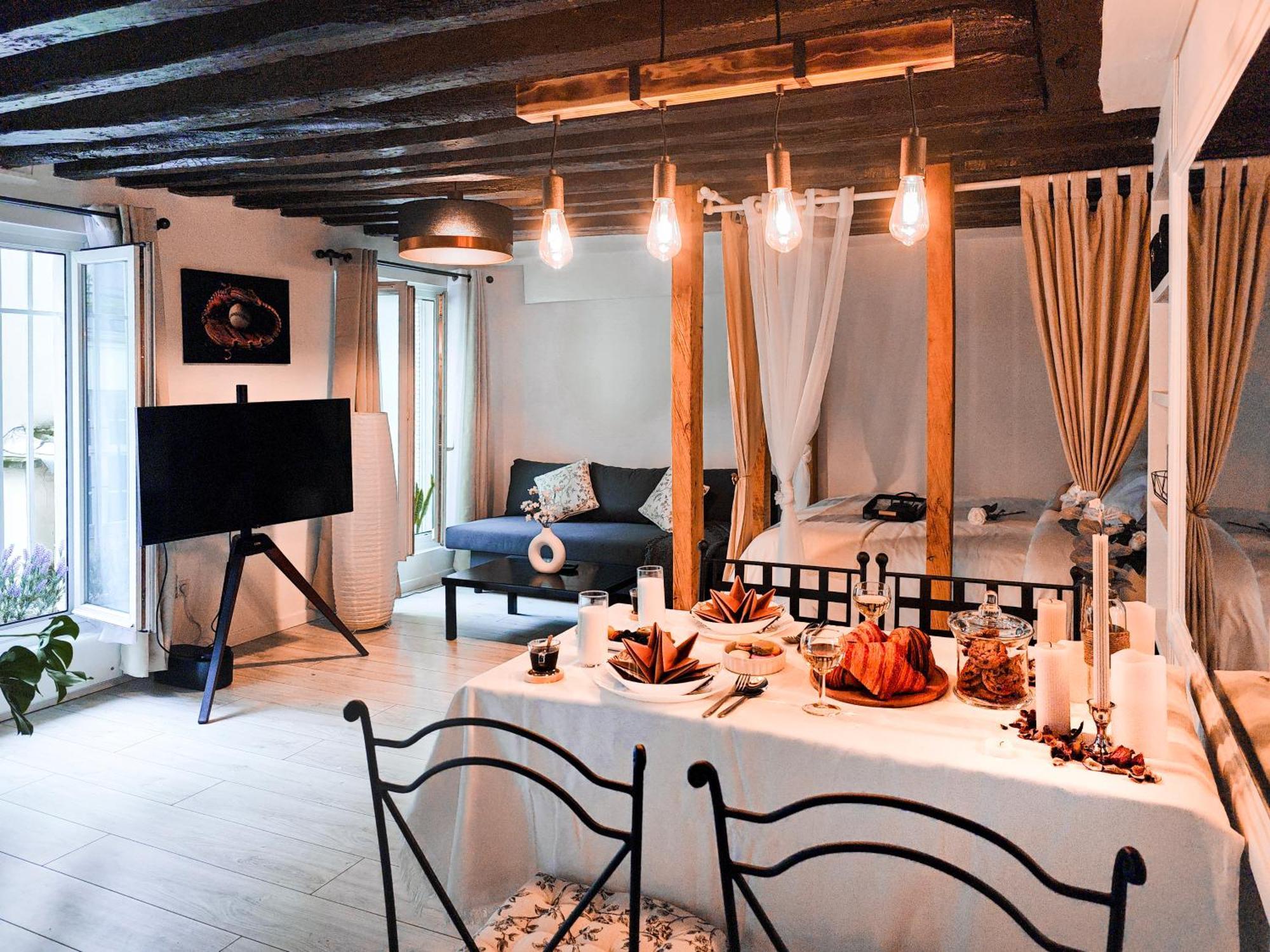 Rustic Charm&dreamhome 40m2 In The Heart Of Paris, Near Pompidou And Notre-dame, Subway 4,8,9 Honeymoon Favourite Appartamento Parigi
