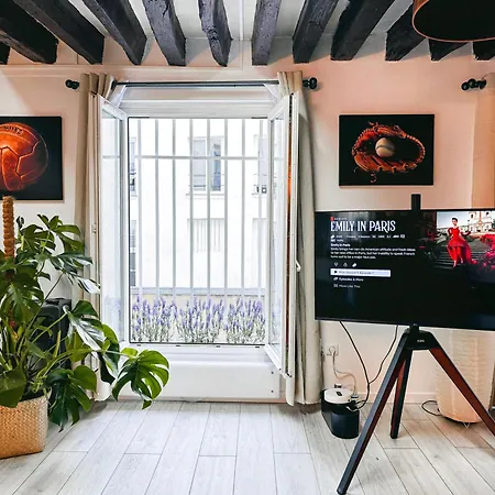 Appartamento Rustic Charm&dreamhome 40m2 In The Heart Of Paris, Near Pompidou And Notre-dame, Subway 4,8,9 Honeymoon Favourite Parigi